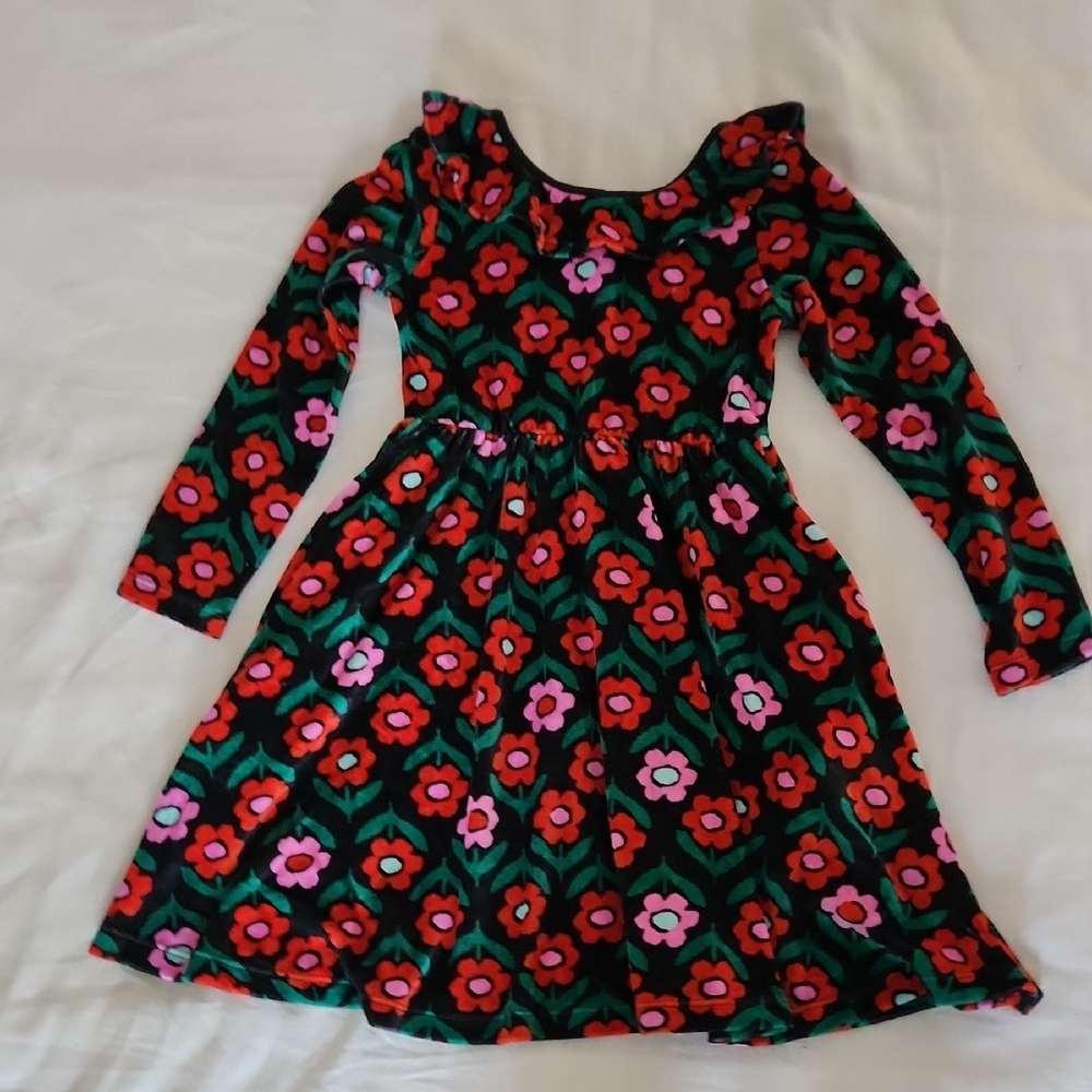 Hanna Andersson Floral Velour Kids Dress